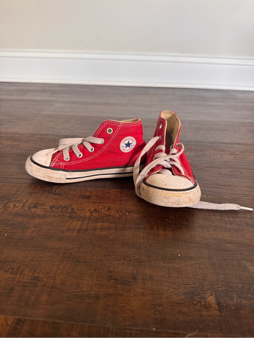 Converse Toddler size 8 Red High-Top Sneakers with White Accents